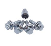 Perno de tuerca de rueda, juego de pernos de rueda | Juego de pernos prisioneros de plata maciza de 5 | Perno de tuerca sólida de longitud de vástago de 25 mm, para crucero, ciclismo de carretera y