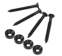 PERNO DEL CUELLO DE GUITARIA DE ACERO INOXIDABLE Juego con Tornillo, 4 X Buje para Lubina Eléctrica, Aplicación Flexible y Resistente Al Desgaste para Guitarra y Bajistas (BLACK)