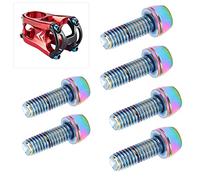 Perno del tallo para bicicletas de 6 piezas, tornillo de tallo de bicicleta de ciclismo con lavadoras de acero inoxidable para el manillar de dirección del ciclo de montaña (M6)