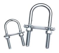 Perno en U cuadrado de acero inoxidable, Kits de abrazaderas con perno en U acero al carbono galvanizado M6 x 16-34 mm 36-100, paquete 5 o 2(M6*20 * 50 [5 sets])