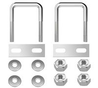 Perno en U Cuadrado Pernos en Forma de U de Acero Inoxidable con Tuercas y Placas para Fijación de Tubería 40 mm de Ancho Interior 2 Piezas M8 40x65mm