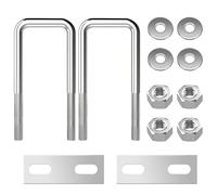 Perno en U Cuadrado Pernos en Forma de U de Acero Inoxidable con Tuercas y Placas para Fijación de Tubería 30 mm de Ancho Interior 2 Piezas M8 30 * 90mm