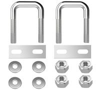 Perno en U Cuadrado Pernos en Forma de U de Acero Inoxidable con Tuercas y Placas para Fijación de Tubería 25 mm de Ancho Interior 2 Piezas M8 25x50mm