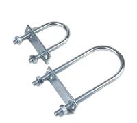 Perno en U de acero al carbono estándar galvanizado, varilla roscada extendida en U, tubo de hebilla for tubería de agua M6(2set 6x16x36)