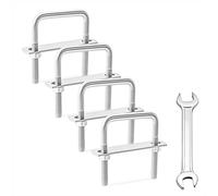 Perno en U, M8 Pernos en U Cuadrados Tornillo En U de Aceros Inoxidables con Tuercas y Arandelas Placa de Marco para Fijación de Tubería 40mm de Ancho Interior 4 Piezas M8 40x65mm