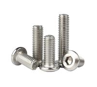 Perno hueca hexagonal de acero inoxidable,Tornillo Allen para muebles,Tornillos de cabeza plana, plata, M4x15mm, 20 piezas