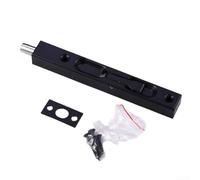 Perno oculto de acero inoxidable tipo caja de 15.2 cm, perno invisible para puertas dobles, construcción de alta resistencia con resortes de tensión, accesorios de montaje (negro)