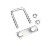 Perno Perno cuadrado de acero inoxidable 304, tornillo en U, tuercas de abrazadera cuadrada, deflectores de placa, juego de pernos en U, abrazadera cuadrada M6(M6x45x80(2set))