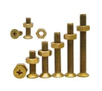 Perno Phillips de latón M2 .5 M3 M4 M5 M6 Juego de cabeza plana de cobre Tuercas de tornillo avellanadas cruzadas, 10 juegos, M5x35 mm(M4x8mm)