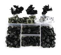 Pernos Carrocería Carenado Kit De Tornillos, Tuercas Y Fijaciones para Parabrisas De Motocicleta para Kawasaki para Versys-X 250/300 650 1000 Tuercas Y Fijaciones Parabrisas Tornillos(Negro)