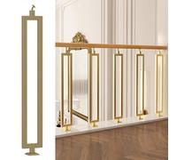 Pernos con cabeza cuadrada en T Kit de barandillas de hierro ajustables for escalones de terraza, de 23,6 a 43,3 pulgadas, multicolor(Gold,80cm/31.5in)