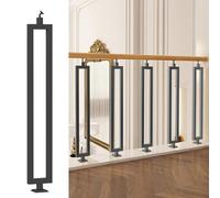 Pernos con cabeza cuadrada en T Kit de barandillas de hierro ajustables for escalones de terraza, de 23,6 a 43,3 pulgadas, multicolor(Black,90cm/35.4in)