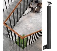 Pernos con cabeza cuadrada en T Poste de balaustre de hierro ajustable for terraza o escalera, barandilla de montaje lateral con kit de instalación de 27,5 a 43 pulgadas(Height-100cm/39.4in)