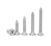 Pernos de acero inoxidable 100 unids/lote M1 .2 .4 .7 M2 .6 Mini 304 de acero inoxidable Phillips cabeza plana avellanada tornillo madera autorroscante(16mm,M2.6)