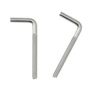 Pernos de acero inoxidable en forma de L, 20 tornillos de anclaje de ángulo recto M6 x 120 mm de largo cuadrado