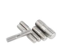 Pernos de acero inoxidable Los pernos prisioneros de doble extremo roscaron el acero inoxidable métrico 304 Rod M3 M4 M5(M3x60mm 5pcs)