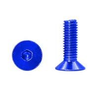 Pernos de aleación de aluminio de color M4x18/20, tornillos hexagonales internos avellanados planos, Azul oscuro, M4 x L-18mm-10 piezas