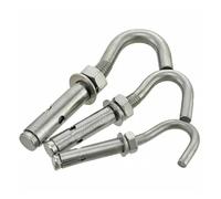 Pernos de anclaje, Perno de ojo, Ganchos con tornillos de expansión M6 y M8, perno ojo acero inoxidable 316, gancho anclaje abierto for colgar ventiladores techo tipo cesta(5pcs,M8)