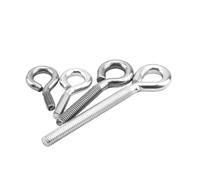 Pernos de argolla con arandelas tuercas, cáncamos roscados, 1-20 piezas Perno tornillo oveja M3 M4 M5 M6 M8 M10 Máquina ganchos perno gancho anillo acero inoxidable(20MM-M4 20PCS)