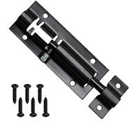 Pernos de bloqueo de puerta de seguridad para cierre deslizante de acero inoxidable fuerte mate para baño, inodoro, cobertizo, ducha, jardín, pestillo de puerta con tornillos, 3 pulgadas (negro)