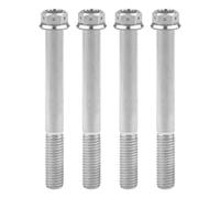 Pernos de brida hexagonal, perno de titanio M10 20/25/30/35/40/45/50/55/60/65/70/75/80/85 90mm brida Tornillo de cabeza hexagonal para bicicleta Convertido 4 piezas(Titanio,70mm-M10 1.25Pitititith ch)