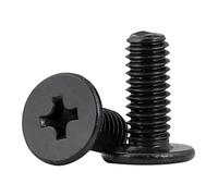 Pernos de cabeza avellanada, Paquete de tornillos cabeza oblea plana acero al carbono 100 negros M2 .5 M3 M4 2-16 mm(M4,8mm x100pcs)