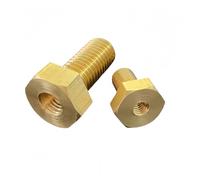 Pernos de cabeza hexagonal de latón M6 M8 M10 M12, tornillos huecos hexagonales con orificio pasante, rosca interna, sujetadores industriales, 2 a 5 piezas (M8x12mmxM5 5pcs)