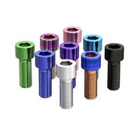 Pernos de cabeza hueca hexagonal de aleación de titanio - Tornillos de colores M5 M6 M8 for frenos de bicicletas y motocicletas(Pink,M8x20mm(1pcs))