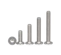 Pernos de cabeza plana seis pétalos acero inoxidable 304, 100 tornillos hexagonales grandes(M2.5x25mm)(M2x4mm)