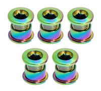 Pernos de cadena dobles para bicicleta, 4 unidades, 5 piezas con acero 10B21, tornillos de rueda de cadena con 7 mm de diámetro para una fijación fiable de plato grande y medio (5 piezas)