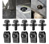 Pernos de carrocería y clips de tuerca en U Tornillos M6 Cubierta del motor Bandeja inferior Protector contra salpicaduras Parachoques