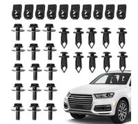 Pernos de carrocería y clips para tuercas en U,pernos de carrocería | Kit de clips de retención tipo empuje | Clips de parachoques de hardware automotriz, retenedor de escudo pa