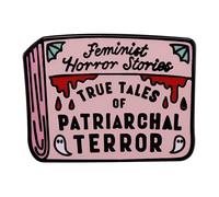 Pernos de esmalte de solapa feminista con historia de terror Broches de metal motivacional feminista Broche de metal insignias pines de solapa ropa mochila insignia Pin de solapa para mujer,