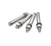Pernos de expansión de 10 piezas M6 M8 M10 M12 M16 100L 150L tornillo de expansión de acero inoxidable, perno galvanizado, perno de tubo explosivo externo de alargamiento de explosión(Silver