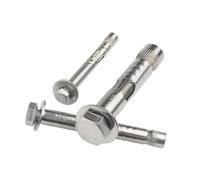 Pernos de expansión de acero inoxidable, 304 pernos hexagonales externos M6 M8 M10 M12 juego de anclaje manga tornillo explosión(100mm,M121pcs)
