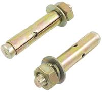 Pernos de expansión, pernos de anclaje, Expansion Bolt Metal M10x70mm Hex Nut Sleeve Copper Tone Pack Of 2