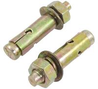 Pernos de expansión, pernos de anclaje, Metal Expansion Sleeve Anchor Bolts M10x60mm Copper Tone Pack Of 2