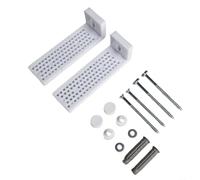 Pernos de fijación de acero inoxidable en forma de L para inodoros, lavabos de bidé, sujetadores resistentes con plástico blanco, 2 piezas (L)
