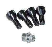 Pernos de llanta Compatible con 128i 2008-2012 para 135i 2008-2012 Juego de bloqueo de rueda Pernos de orejeta negros M12 x 1,5 36136786419 36131180882 36136764057