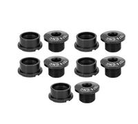 Pernos de manivela Pernos y tuercas de plato de bielas de aleación de aluminio para bicicletas de carretera de montaña al aire (Black)