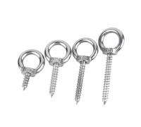 Pernos de ojo con arandelas tuercas, pernos roscados, 5 piezas M4 M5 304 Perno elevación acero inoxidable Ganchos anillo redondo Tornillos autorroscantes for madera Tornillo tuerca(M6*20mm)