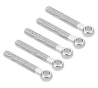 Pernos de ojo de acero inoxidable, Perno de enlace anillo ojo pez acero inoxidable, pernos elevación SS 304 plateados M8X mm Paquete 5 piezas for válvulas compuerta tubería
