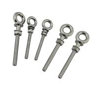 Pernos de ojo de elevación de hombro largo Perno de ojo de elevación de acero inoxidable con tuerca M6 M8 M10 for elevación de cable de acero(1pcs,M6)