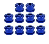 Pernos de plato 10 piezas de aleación de aluminio 7075, ligeros, duraderos, a prueba de óxido, fáciles de instalar para bicicletas de montaña, bicicletas de carretera, accesorios (Azul)