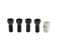 Pernos de Rueda para Coche Juego De 4 Tornillos Seguridad M14×1.25 Negros Para Llantas + Llave (36136776076#) Para BMW Para X3 X5 E70 E71 F20 F25