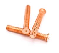 Pernos de soldadura, 2/50pc M3-M10 Carbon Steel Copper Plated Stud Weld Spot Welding(55mm,2pcs M10)