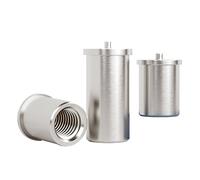 Pernos de soldadura M2.5 M3 Pasadores latón niquelado Tornillos separadores PCB LED SMT Conector rosca Perno Pasador(100pcs,9MM_M3)