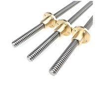 pernos de tornillo de acero inoxidable, Paquete de 2 tornillos de avance T10 de acero inoxidable y tuercas de latón, 10 mm de diámetro, 2 mm de paso, 2 mm de paso, varios tamaños(400mm)