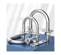 Pernos en forma de U M10 con placa y tuercas, abrazadera redonda de acero inoxidable 304, soporte de tubo, hebilla fija de 2mm y 3mm(M10x50x120 2sets)