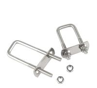 Pernos en U, Abrazadera cuadrada de perno en U acero inoxidable 304, abrazadera, ángulo recto con tuercas deflectoras, combinación 1/2 juego